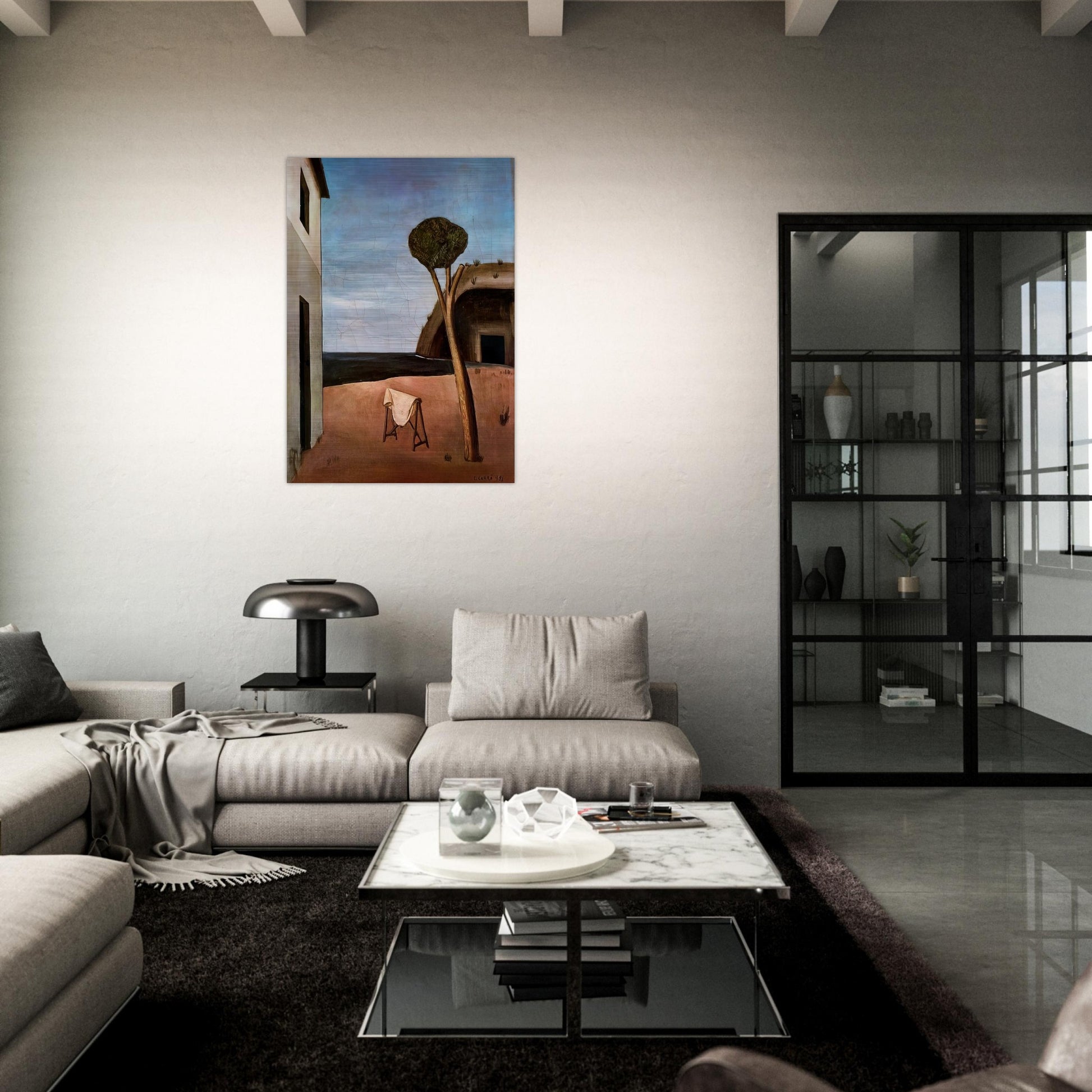 A PINE BY THE SEA 1921 - Carlo Carra Brushed Aluminum Print - 70x100 cm / 28x40 inches | Carlo Carra Aluminum Print | Carlo Carra Prints
