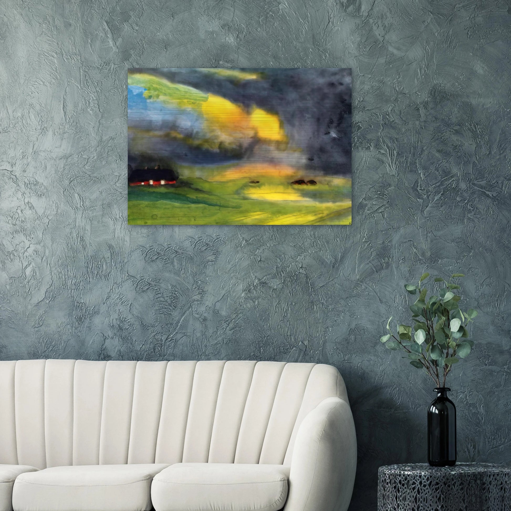 Colored sky above the Marais - Emil Nolde Brushed Aluminum Print - 70x100 cm / 28x40 inches | Emil Nolde Aluminum Print | Emil Nolde Prints