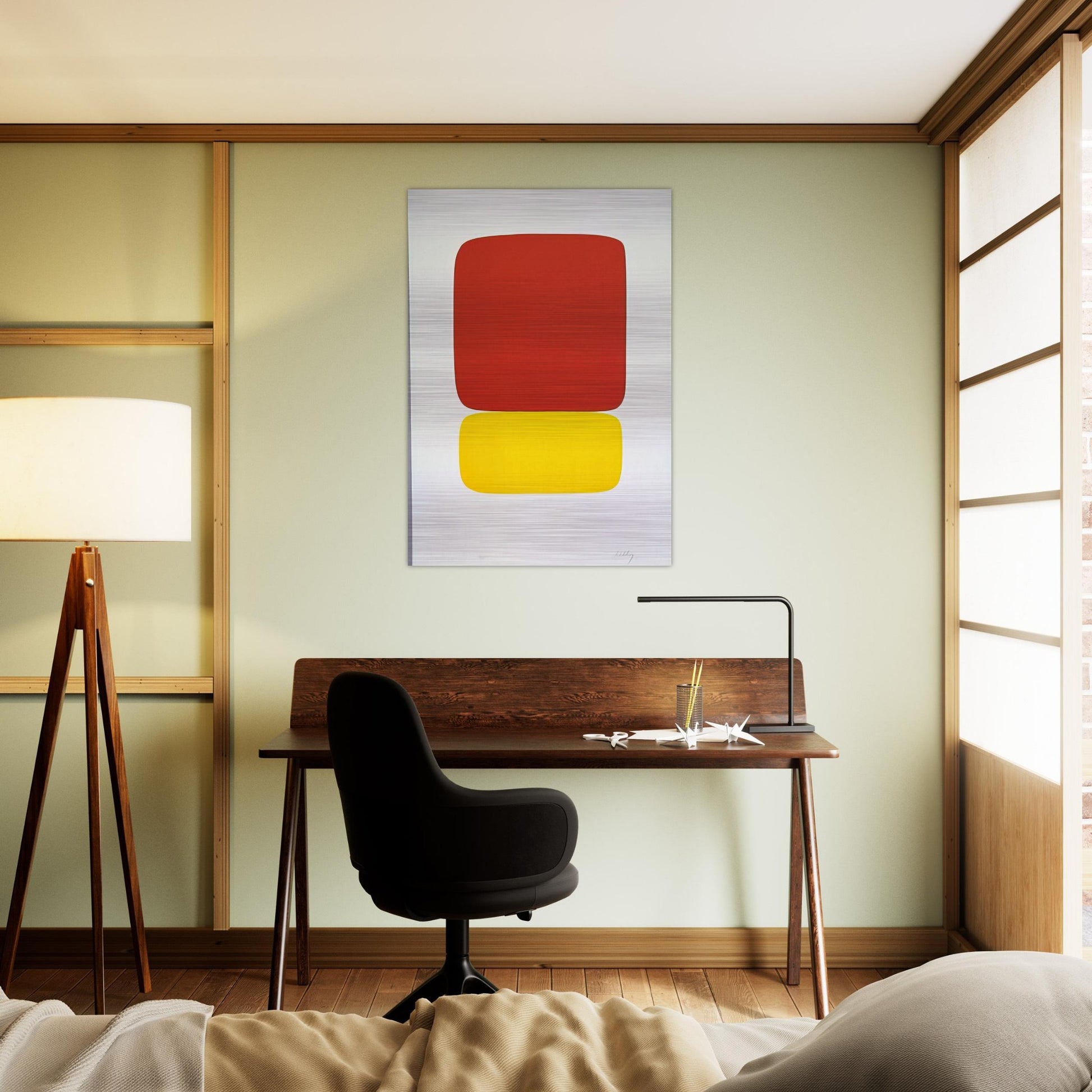 Red over Yellow from Suite of Twenty-Seven Color Lithographs - Ellsworth Kelly Brushed Aluminum Print - 70x100 cm / 28x40 inches | Ellsworth Kelly Aluminum Print | Ellsworth Kelly Prints