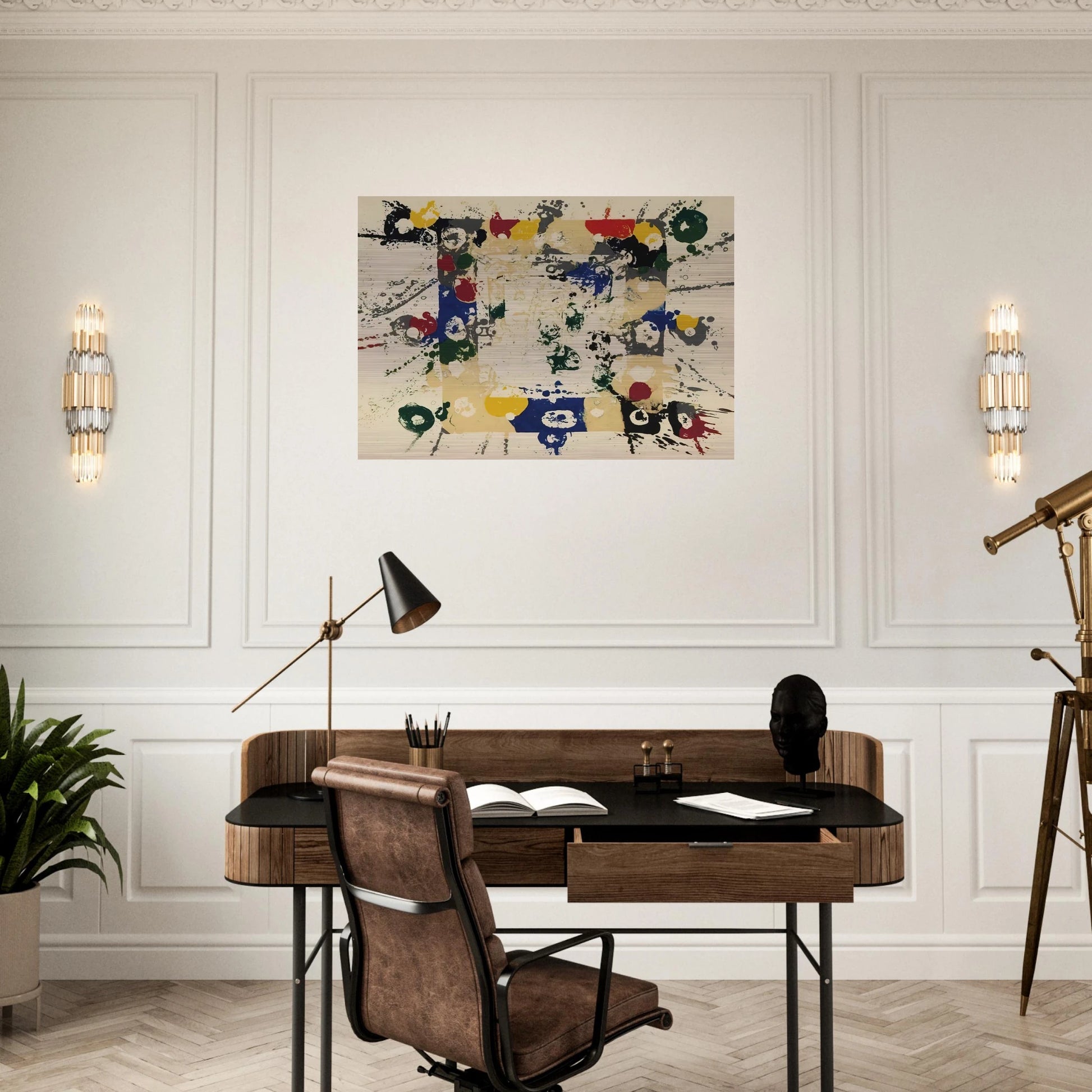 Untitled  SF143S  - Sam Francis Brushed Aluminum Print - 70x100 cm / 28x40 inches | Sam Francis Aluminum Print | Sam Francis Prints