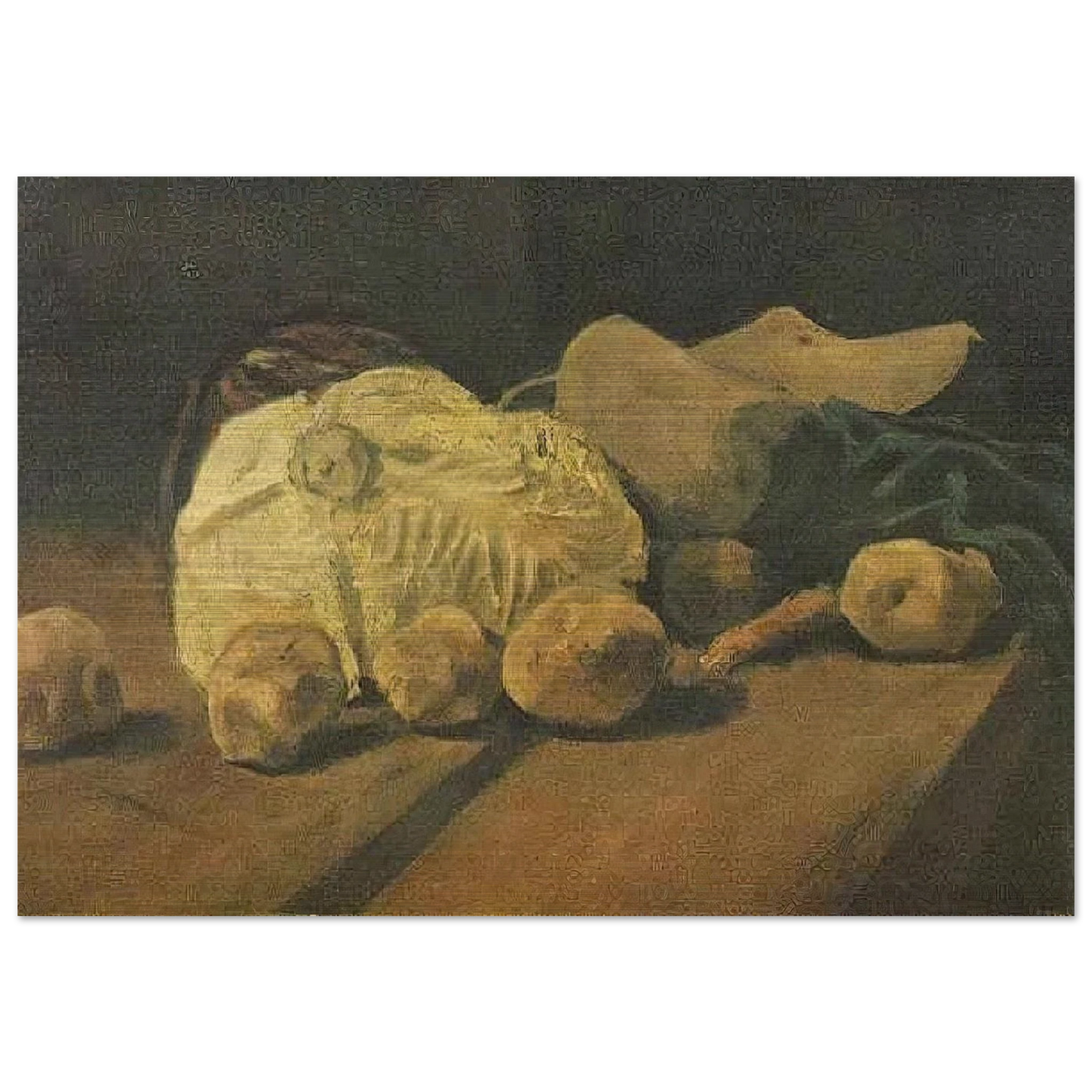 Still Life with Cabbage and Clogs - Vincent van Gogh Brushed Aluminum Print - 70x100 cm / 28x40 inches | Vincent van Gogh Aluminum Print | Vincent van Gogh Prints