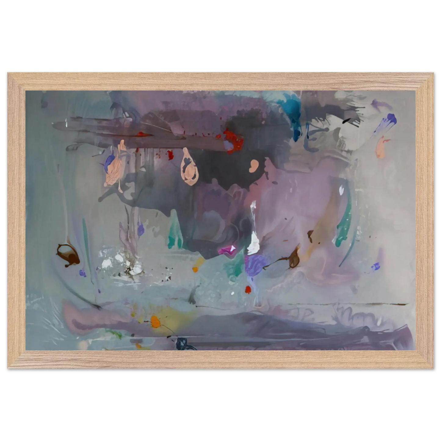 Helen Frankenthaler - Grey Fireworks - 2000 Wall art - 30x45 cm / 12x18 Inches - Fine Art Poster - -