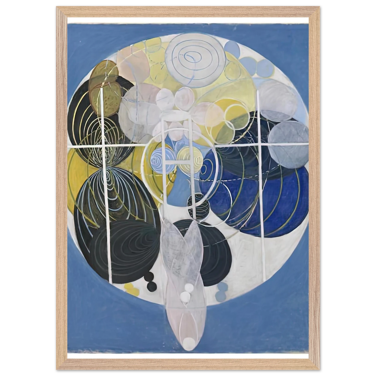 Hilma af Klint - THE LARGE FIGURE PAINTINGS NR 5 1907 Wall art - 45x60 cm / 18x24 inches - Premium Wooden Framed Poster With Fine Art Paper-canvas - Wood frame