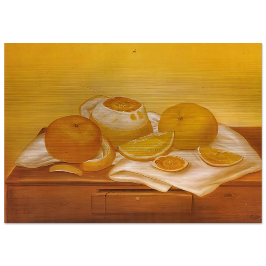 ORANGES - Fernando Botero Brushed Aluminum Print - 70x100 cm / 28x40 inches | Fernando Botero Aluminum Print | Fernando Botero Prints