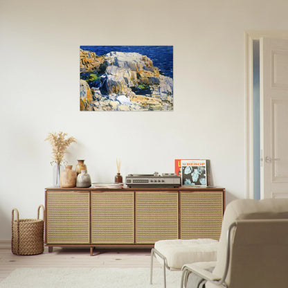Rocks at Appledore - Childe Hassam Brushed Aluminum Print - 70x100 cm / 28x40 inches | Childe Hassam Aluminum Print | Childe Hassam Prints
