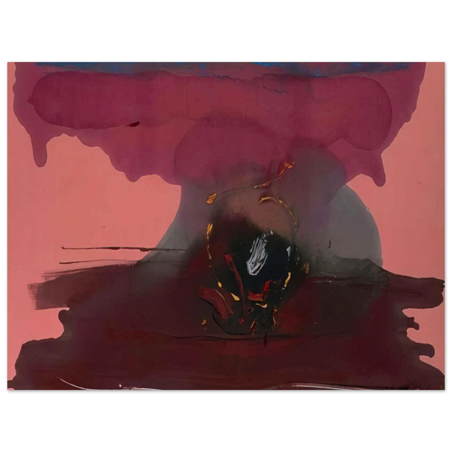 Helen Frankenthaler - Harbinger - 1986 Wall art - 70x100 cm / 28x40 inches - Premium Wooden Framed Poster With Fine Art Paper-canvas - Wood frame