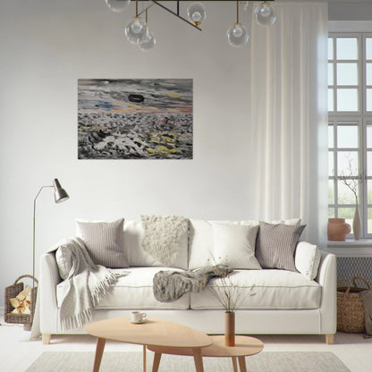 Movement in Greys and Yellows - 1946 - John Marin Brushed Aluminum Print - 70x100 cm / 28x40 inches | John Marin Aluminum Print | John Marin Prints