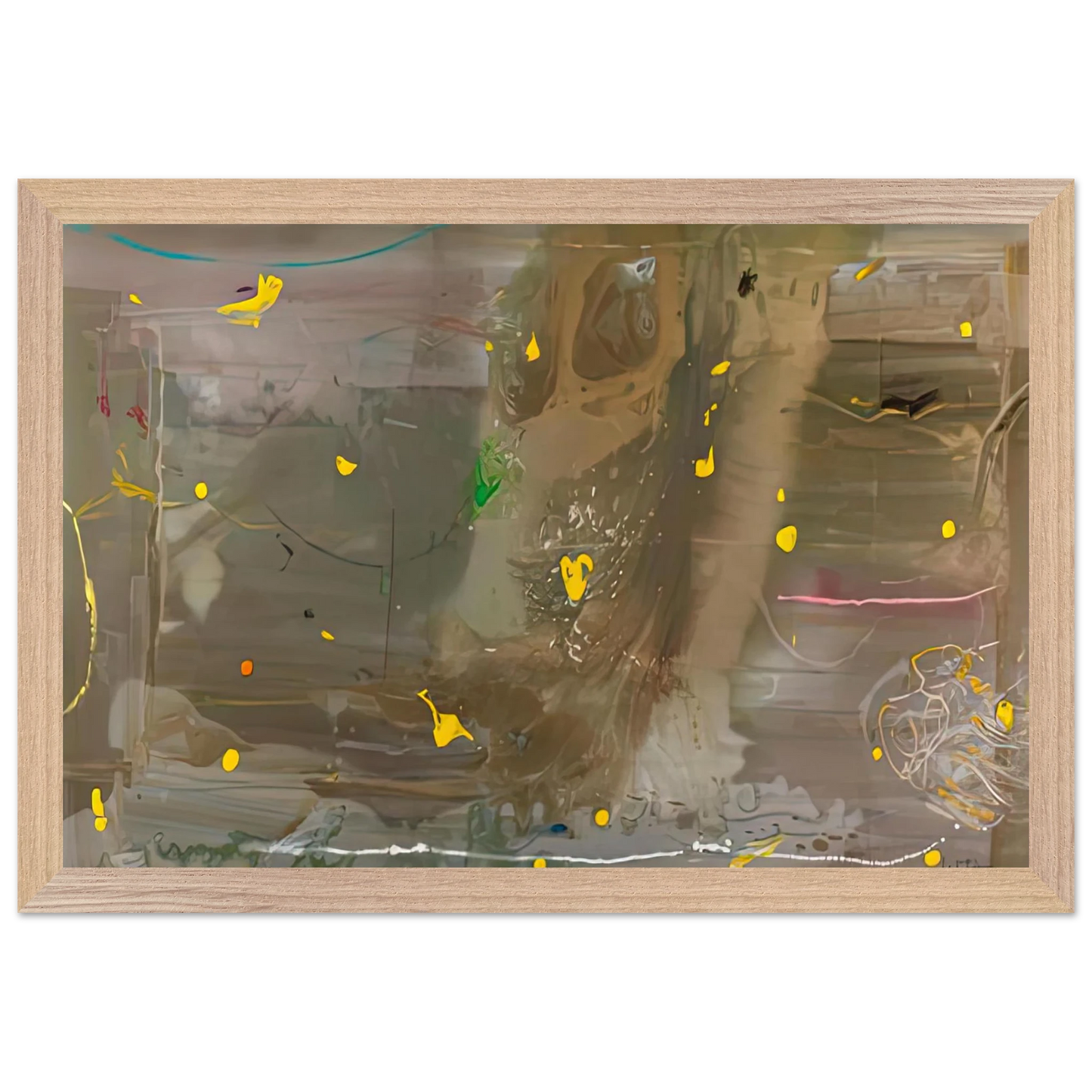 Helen Frankenthaler - HalleyÃ¢â‚¬â„¢s Comet, 1985- Wall Art - 30x40 cm / 12x16 inches - Premium Wooden Framed Poster With Fine Art Paper-canvas - Wood frame