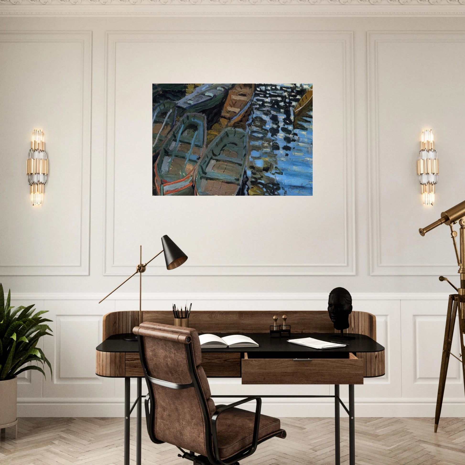 Bathers at La Grenouillere - claude monet Brushed Aluminum Print - 70x100 cm / 28x40 inches | claude monet Aluminum Print | claude monet Prints