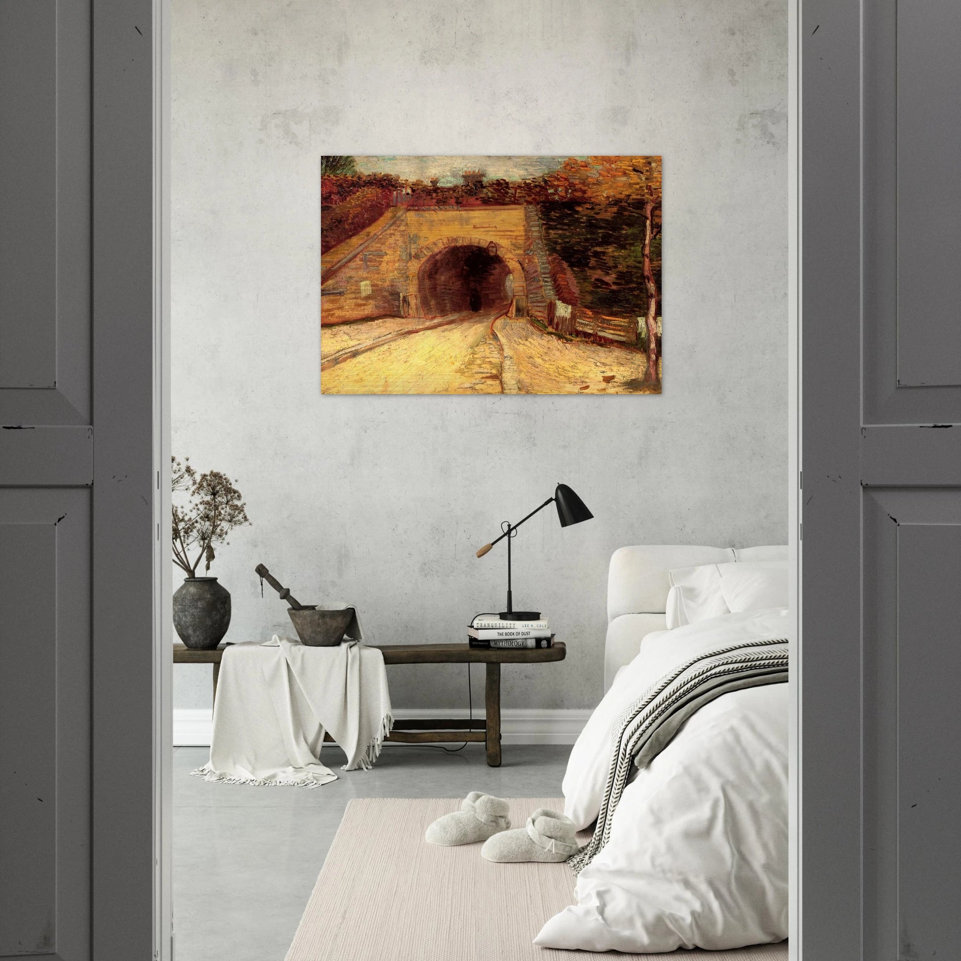 Roadway with Underpass The Viaduct - Vincent van Gogh Brushed Aluminum Print - 70x100 cm / 28x40 inches | Vincent van Gogh Aluminum Print | Vincent van Gogh Prints