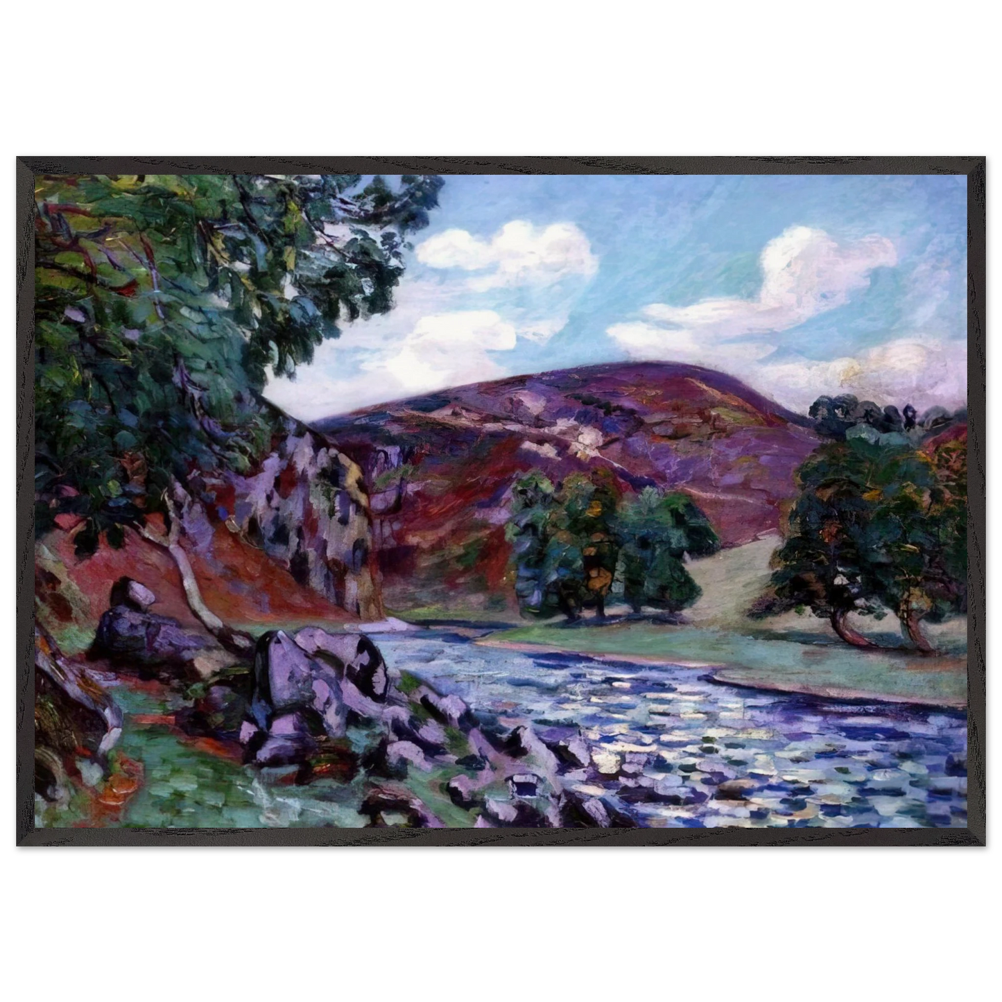 Paysage a Crozant - 1900 - Armand Guillaumin 70x100 cm / 28x40 inches Framed Art Print – Black Wooden Frame