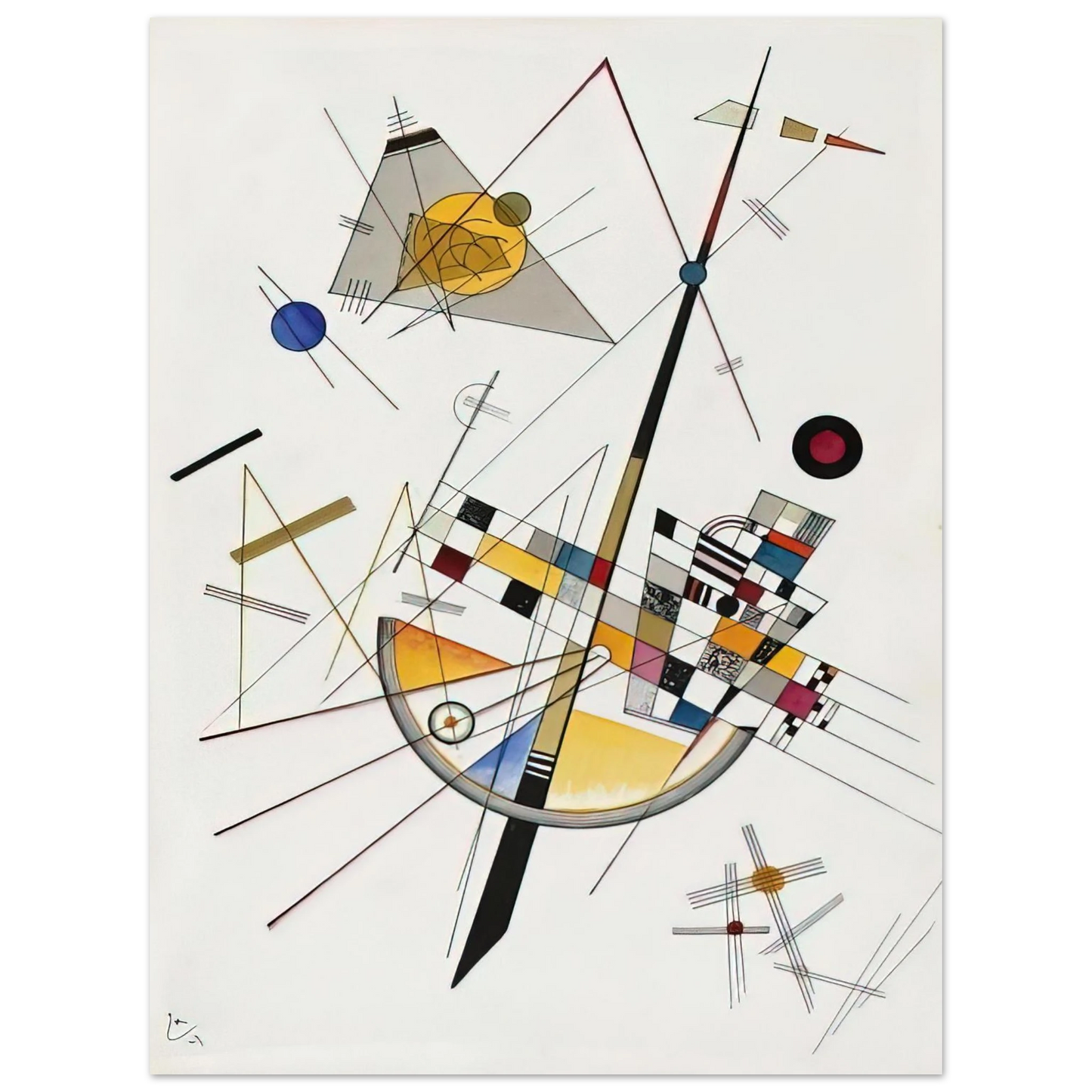 Wassily Kandinsky - DELICATE TENSION NO 85 1923  75x100 cm / 30x40inches Fine Art Poster