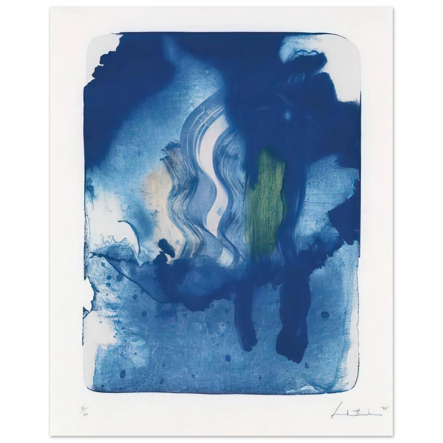 Helen Frankenthaler - Reflections V - 1995 Wall art - 45x60 cm / 18x24 inches - Fine Art Poster-canvas - -