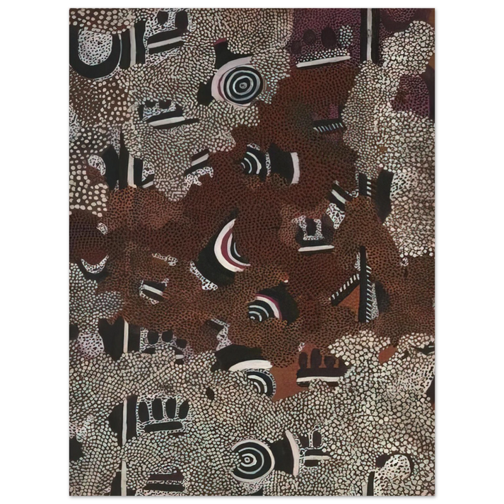 Clifford Possum Tjapaltjarri - Bush Fire II - 1972  75x100 cm / 30x40inches Fine Art Poster