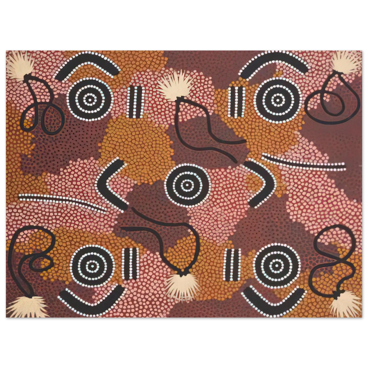 Clifford Possum Tjapaltjarri - Bodypaint Designs - 1985  75x100 cm / 30x40inches Fine Art Poster