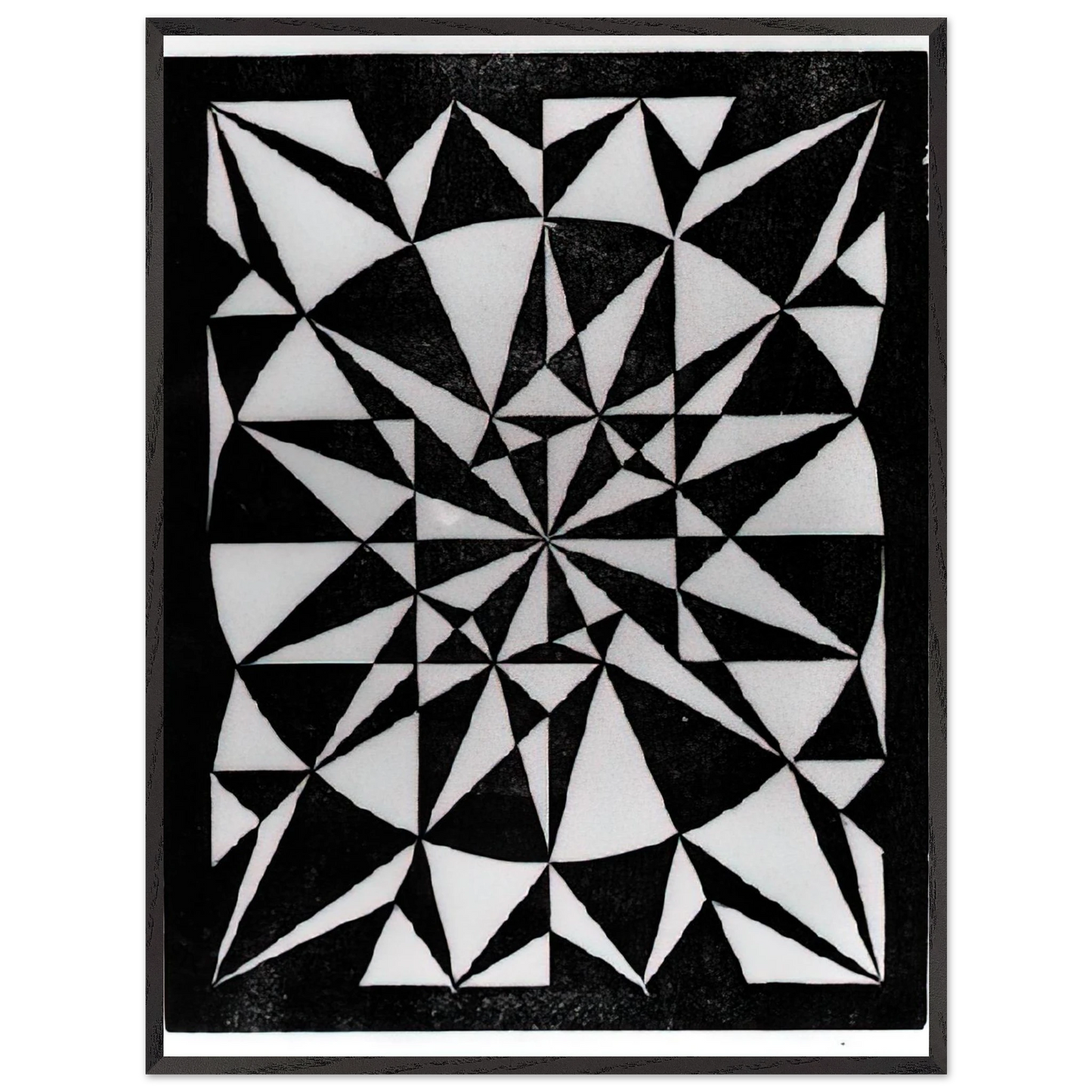 MC Escher - FLOR DE PASCUA BEAUTIFUL Wall Art - 21x29.7 cm / 8x12" - Premium Wooden Framed Poster With Fine Art Paper - Wood frame