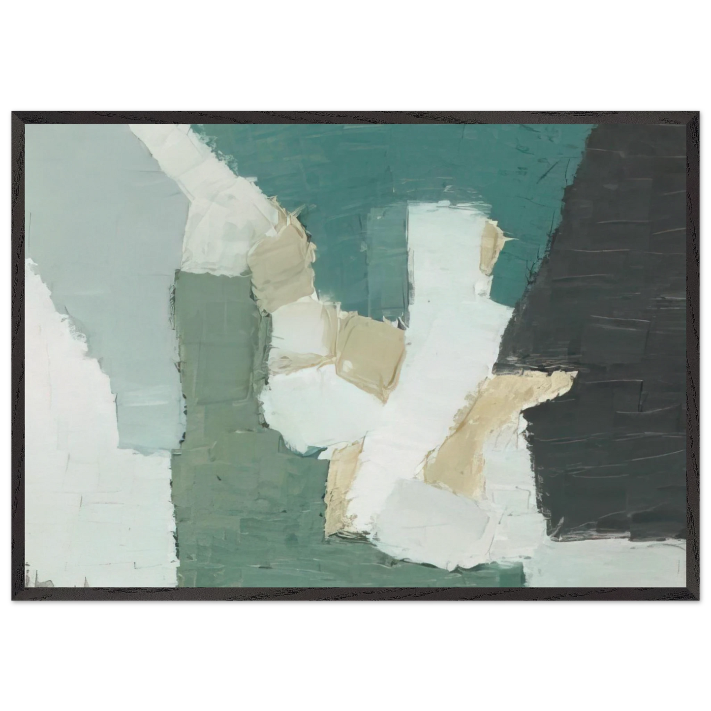 Composition - 1949 - Nicolas de Stael 70x100 cm / 28x40 inches Framed Art Print – Black Wooden Frame