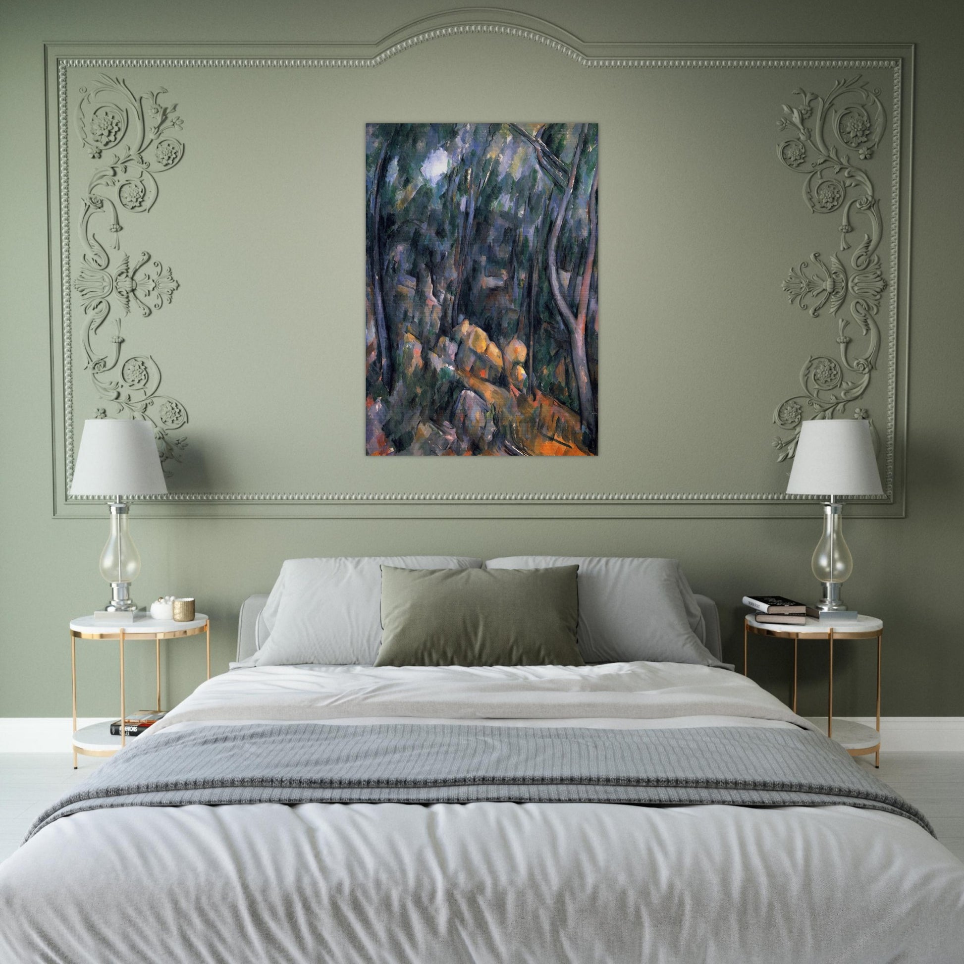 Forest near the rocky caves above the Chateau Noir - Paul Cézanne Brushed Aluminum Print - 70x100 cm / 28x40 inches | Paul Cézanne Aluminum Print | Paul Cézanne Prints