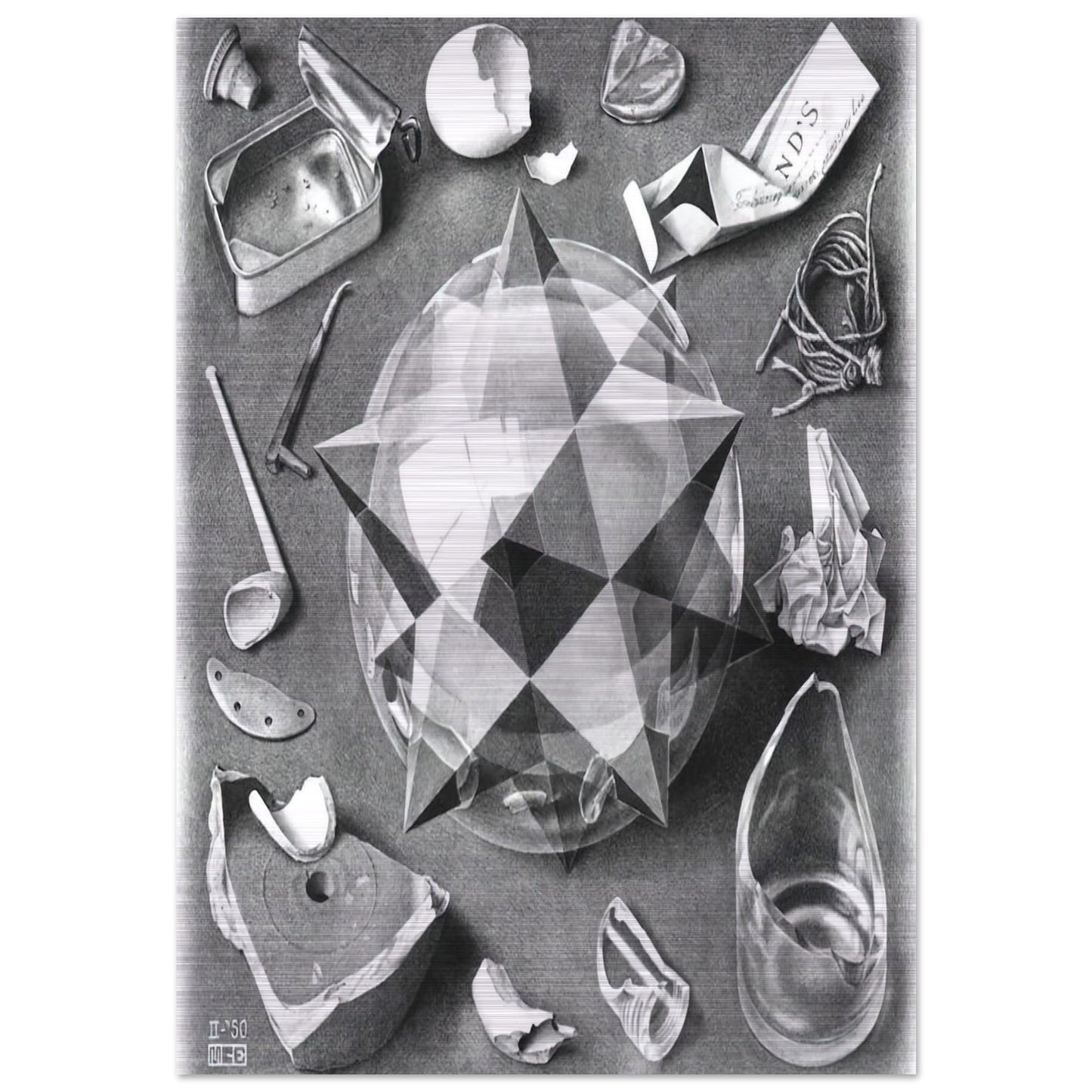 CONTRAST ORDER AND CHAOS - MC Escher Brushed Aluminum Print - 70x100 cm / 28x40 inches | MC Escher Aluminum Print | MC Escher Prints