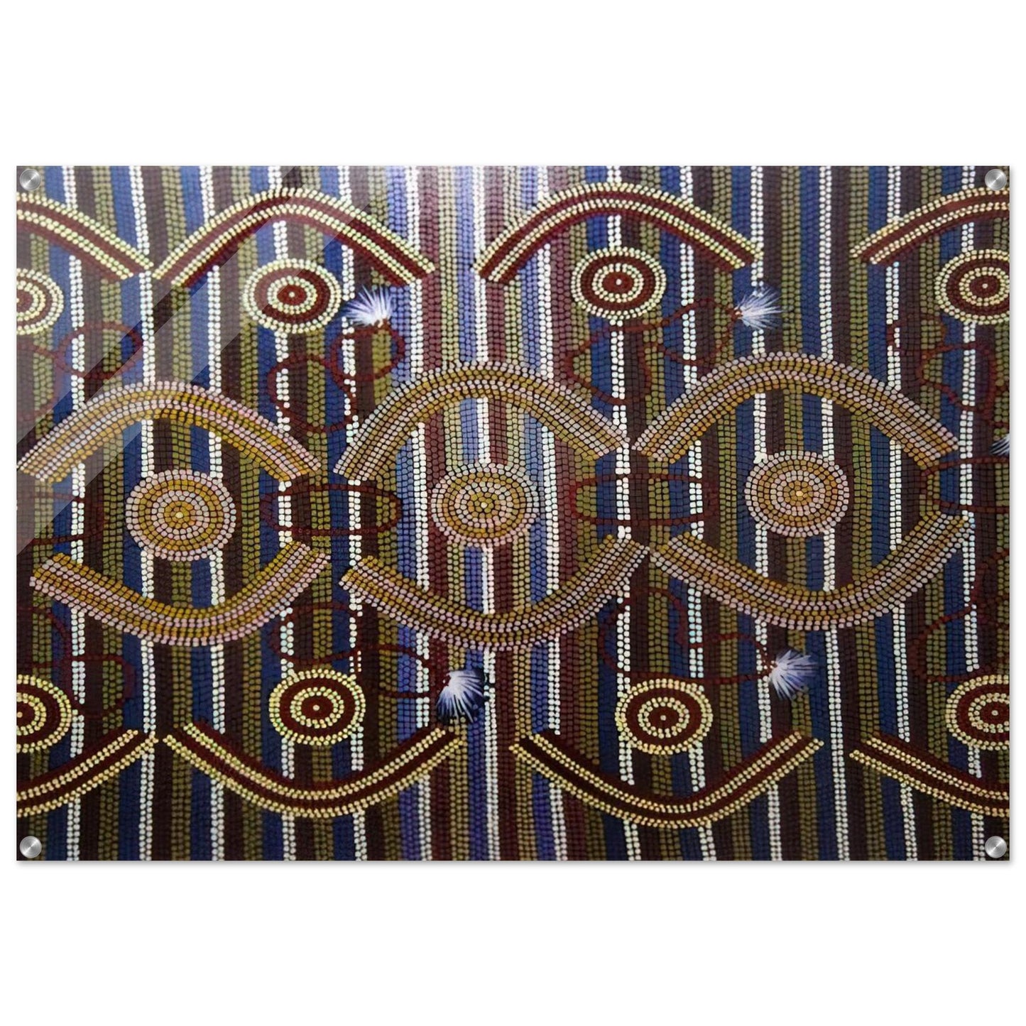 Anmatyerre Ceremonial Designs Associated with the Rockhole Site Intankangu - 1982 - Clifford Possum Tjapaltjarri Acrylic Print - 70x100 cm / 28x40″ inches