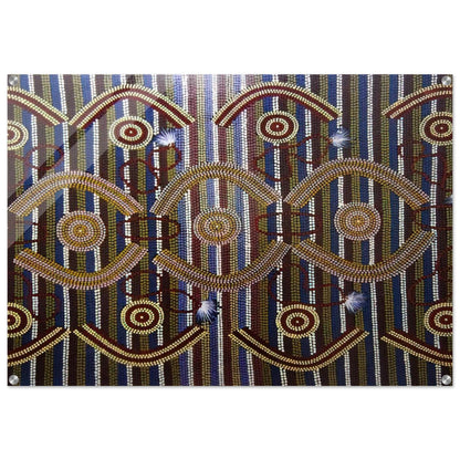 Anmatyerre Ceremonial Designs Associated with the Rockhole Site Intankangu - 1982 - Clifford Possum Tjapaltjarri Acrylic Print - 70x100 cm / 28x40″ inches
