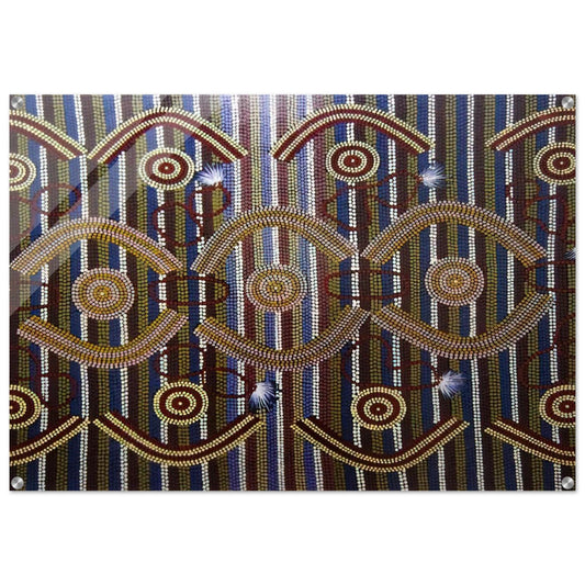 Anmatyerre Ceremonial Designs Associated with the Rockhole Site Intankangu - 1982 - Clifford Possum Tjapaltjarri Acrylic Print - 70x100 cm / 28x40″ inches