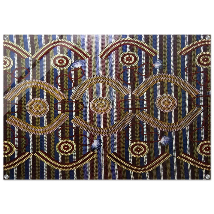 Anmatyerre Ceremonial Designs Associated with the Rockhole Site Intankangu - 1982 - Clifford Possum Tjapaltjarri Acrylic Print - 70x100 cm / 28x40″ inches