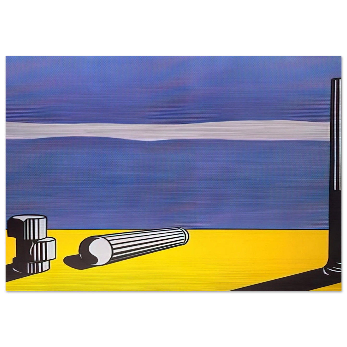 RUINS 1965 - Roy Lichtenstein Brushed Aluminum Print - 70x100 cm / 28x40 inches | Roy Lichtenstein Aluminum Print | Roy Lichtenstein Prints