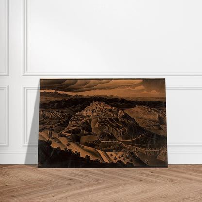 ITALIAN TOWN - MC Escher Brushed Aluminum Print - 70x100 cm / 28x40 inches | MC Escher Aluminum Print | MC Escher Prints