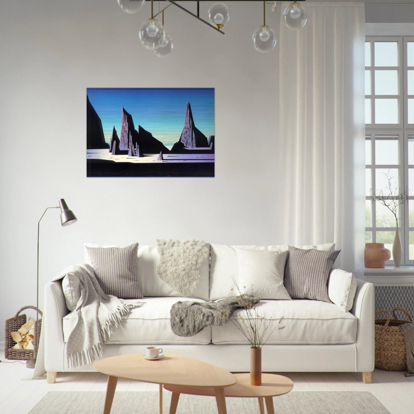 Desert Rocks - Eyvind Earle Brushed Aluminum Print - 70x100 cm / 28x40 inches | Eyvind Earle Aluminum Print | Eyvind Earle Prints