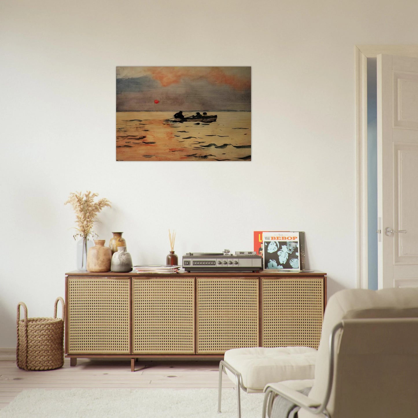 ROWING HOME - Winslow Homer Brushed Aluminum Print - 70x100 cm / 28x40 inches | Winslow Homer Aluminum Print | Winslow Homer Prints