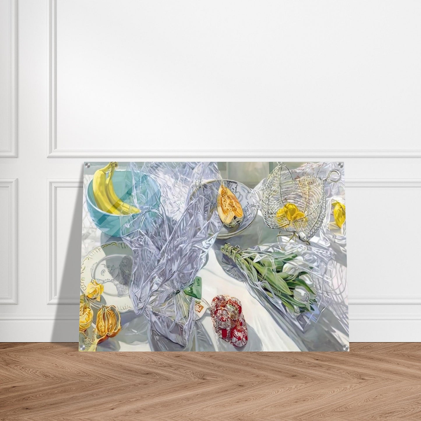 WHITE TULIPS 1999 - Janet Fish Acrylic Print - 70x100 cm / 28x40″ inches