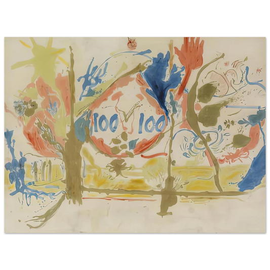Helen Frankenthaler - Eden, 1956- Wall Art - 21x29.7 cm / 8x12" - Fine Art Poster-canvas - -