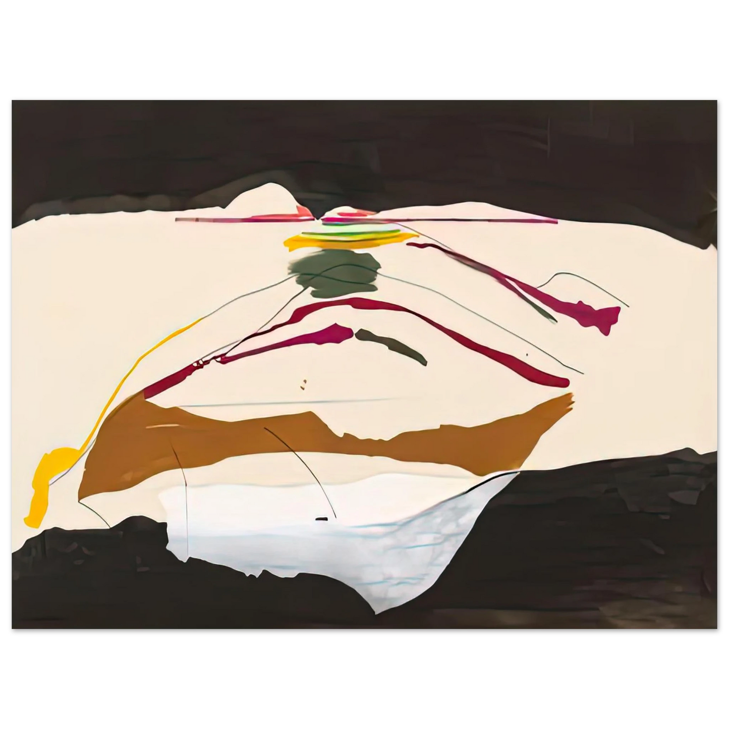 Helen Frankenthaler - New Paths, 1973- Wall Art - 21x29.7 cm / 8x12" - Premium Wooden Framed Poster With Fine Art Paper-canvas - Wood frame