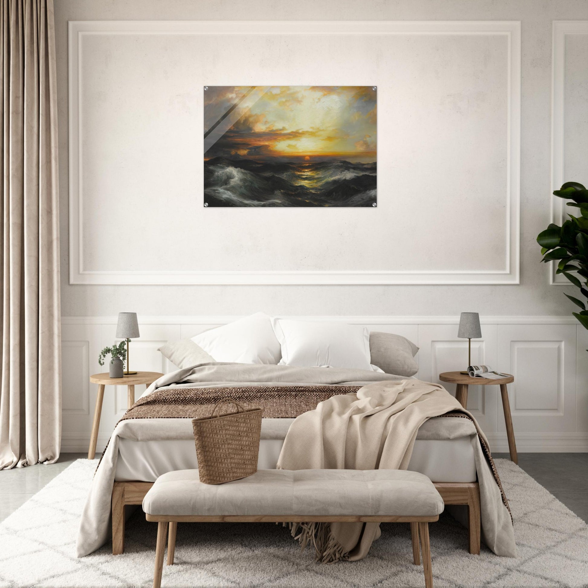 Setting Sun at Sea - Thomas Moran Acrylic Print - 70x100 cm / 28x40″ inches