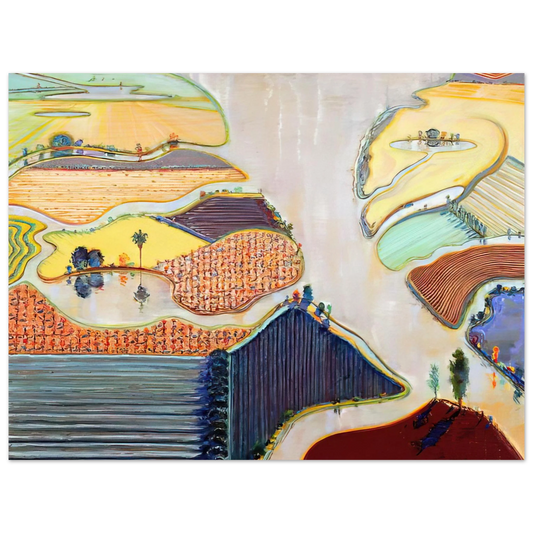 Wayne Thiebaud - Delta Farms - 1996 Wall Art - 21x29.7 cm / 8x12" - Fine Art Poster-canvas - -