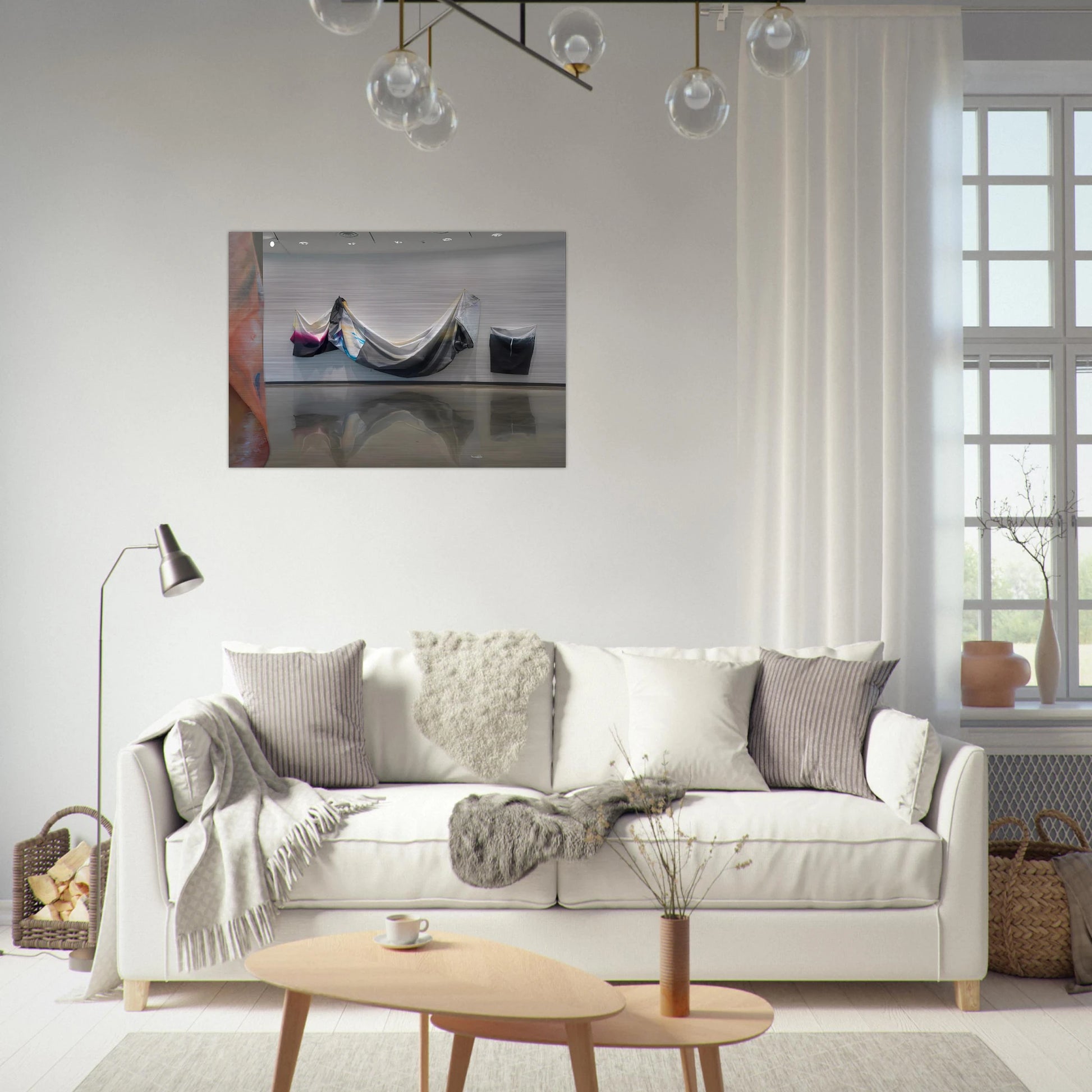 Black Garland - Sam Gilliam Brushed Aluminum Print - 70x100 cm / 28x40 inches | Sam Gilliam Aluminum Print | Sam Gilliam Prints