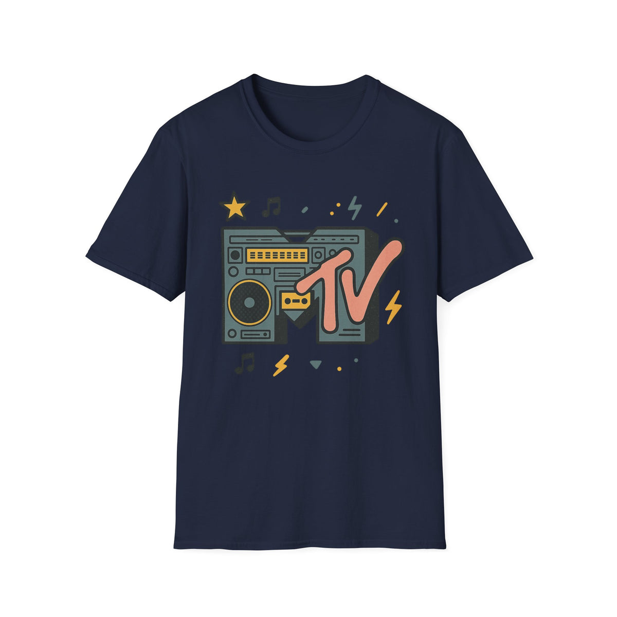 T-shirt graphique rétro MTV vintage imprimé léopard musical années 80 90 années nostalgiques unisexe shirt de groupe style rock imprimé animal