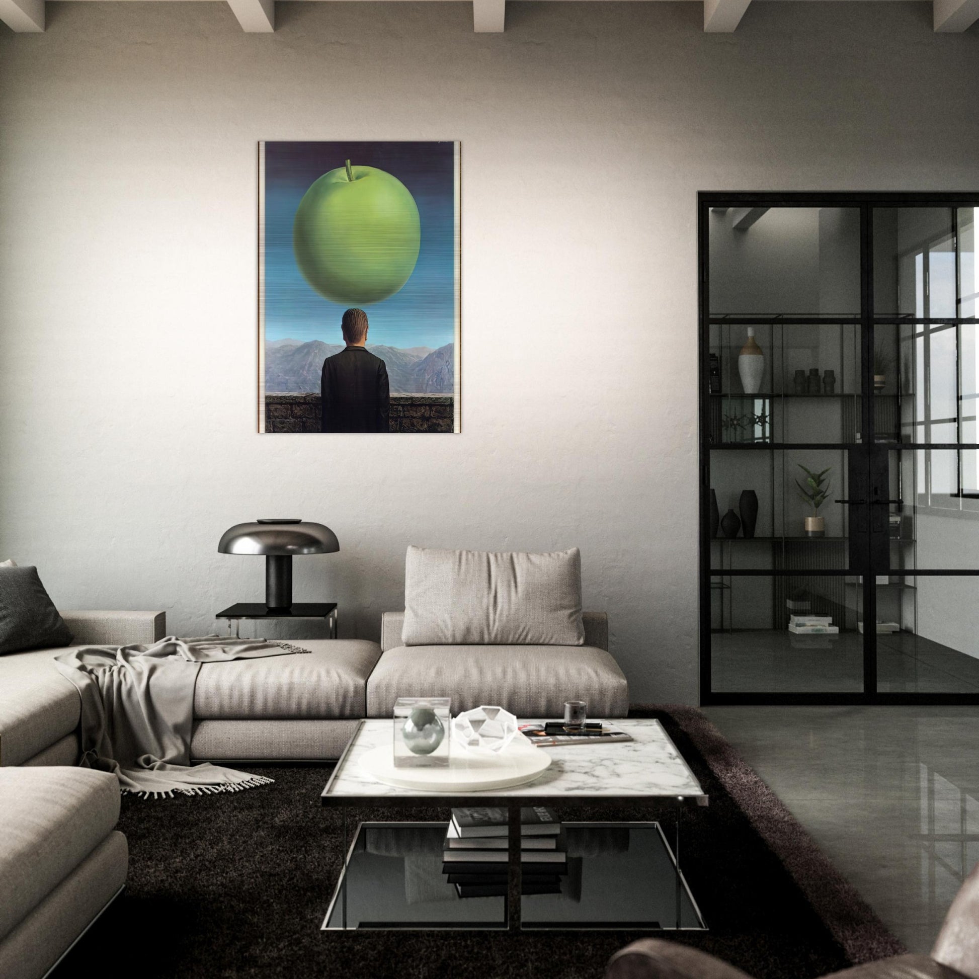 THE POSTCARD 1960 - Rene Magritte Brushed Aluminum Print - 70x100 cm / 28x40 inches | Rene Magritte Aluminum Print | Rene Magritte Prints