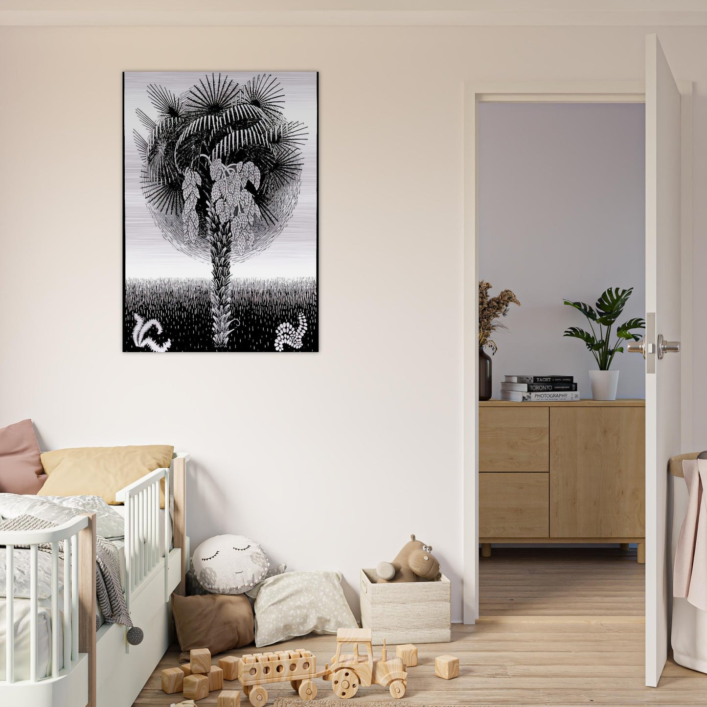 PALM TREE - MC Escher Brushed Aluminum Print - 70x100 cm / 28x40 inches | MC Escher Aluminum Print | MC Escher Prints