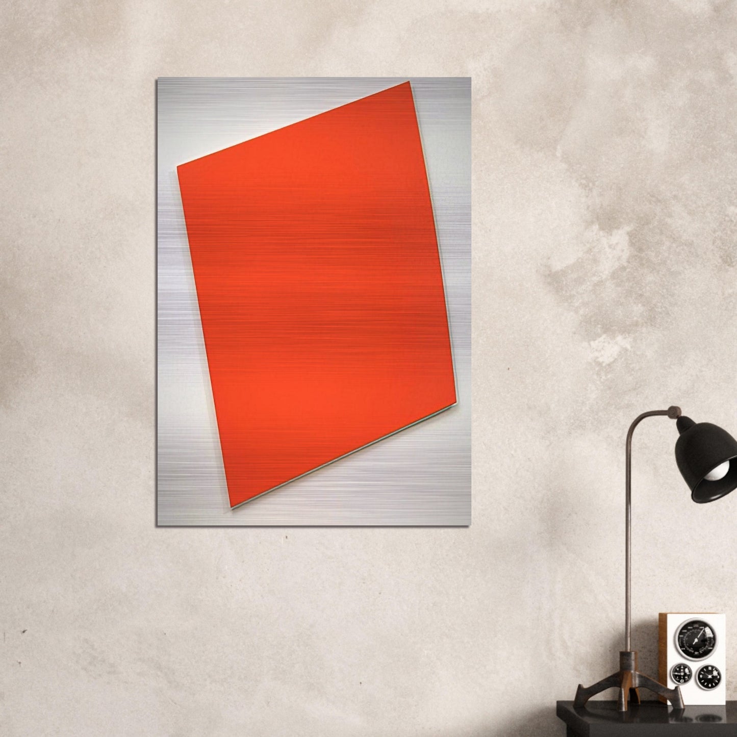 Red-Orange Panel with Curve - Ellsworth Kelly Brushed Aluminum Print - 70x100 cm / 28x40 inches | Ellsworth Kelly Aluminum Print | Ellsworth Kelly Prints