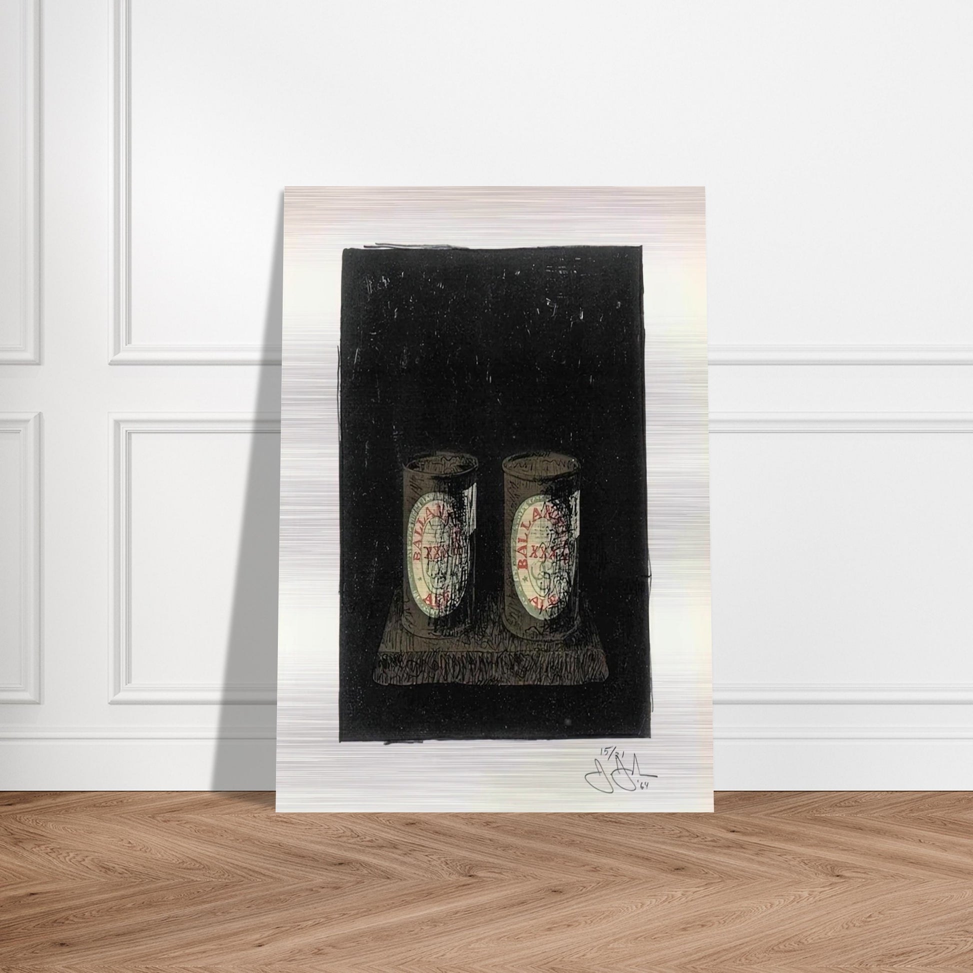ALE CANS 1964 1 - Jasper Johns Brushed Aluminum Print - 70x100 cm / 28x40 inches | Jasper Johns Aluminum Print | Jasper Johns Prints