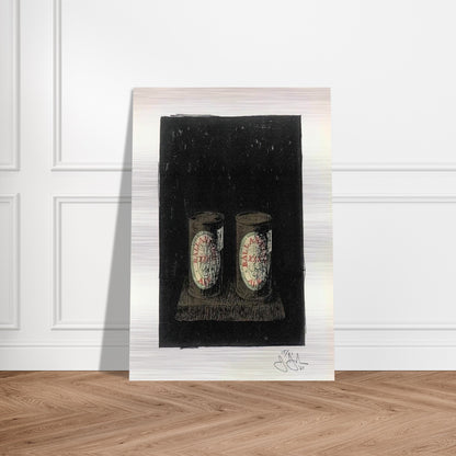 ALE CANS 1964 1 - Jasper Johns Brushed Aluminum Print - 70x100 cm / 28x40 inches | Jasper Johns Aluminum Print | Jasper Johns Prints