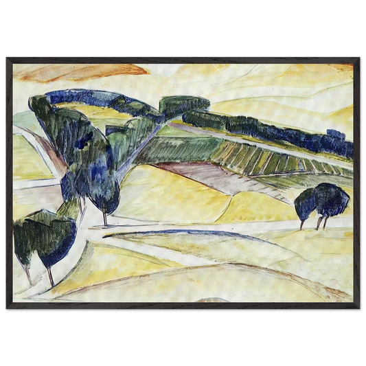 LANDSCAPE AT TOLEDO 1913 - Diego Rivera 70x100 cm / 28x40 inches Framed Art Print – Black Wooden Frame