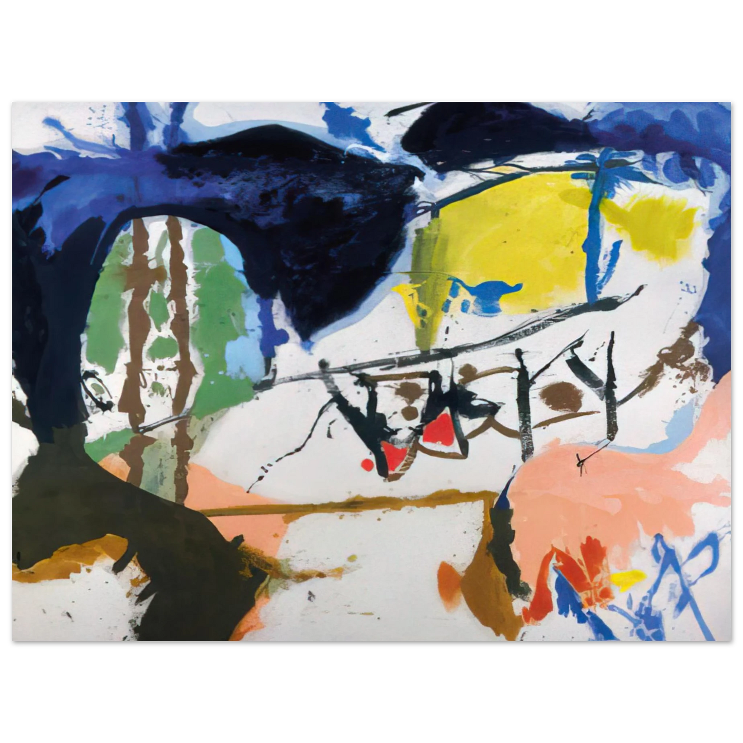 Helen Frankenthaler - Acres - 1959 Wall art - 28x43  cm / XL (11x17 inches) - Fine Art Poster-canvas - -