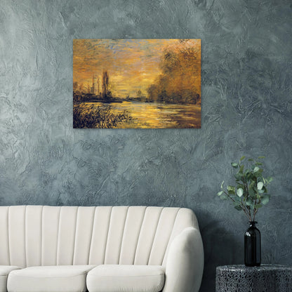 The Small Arm of the Seine at Argenteuil - claude monet Brushed Aluminum Print - 70x100 cm / 28x40 inches | claude monet Aluminum Print | claude monet Prints