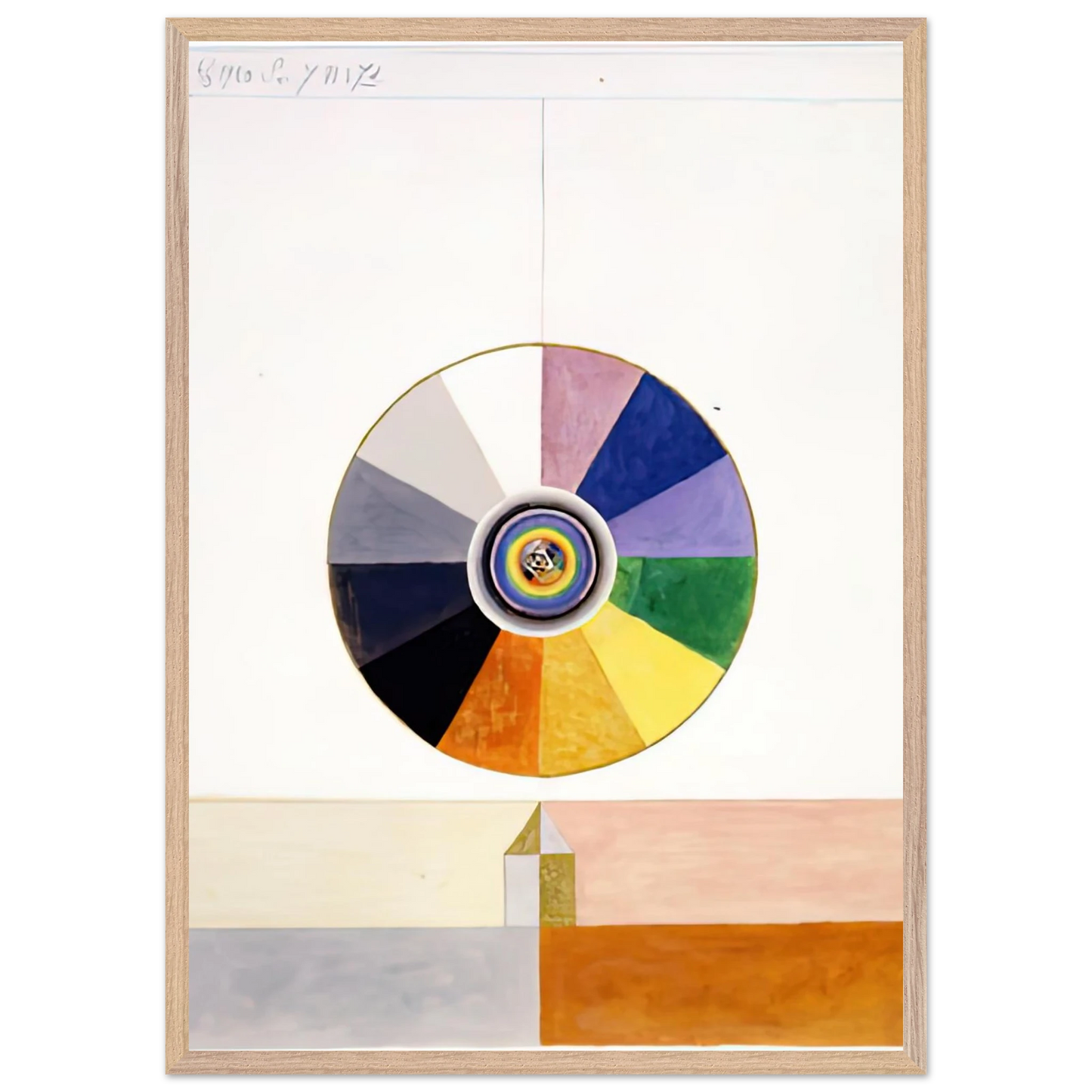 Hilma af Klint - SERIES VII NO 7D 1920 Wall art - 20x25 cm / 8x10 inches - Premium Wooden Framed Poster With Fine Art Paper-canvas - White frame