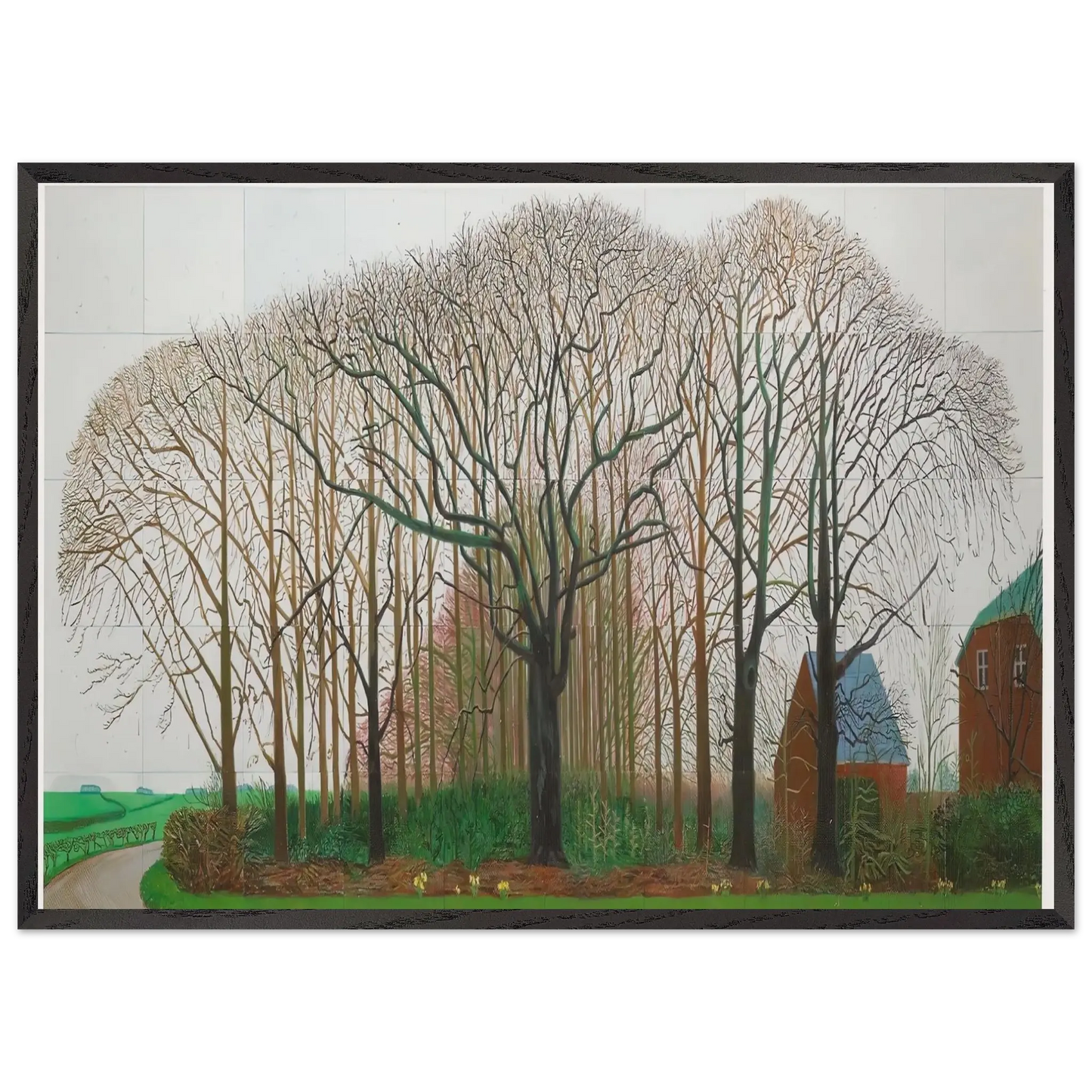 David Hockney - David Hockney Wall art - 27x35 cm / 11x14 Inches - Premium Wooden Framed Poster With Fine Art Paper - Black frame