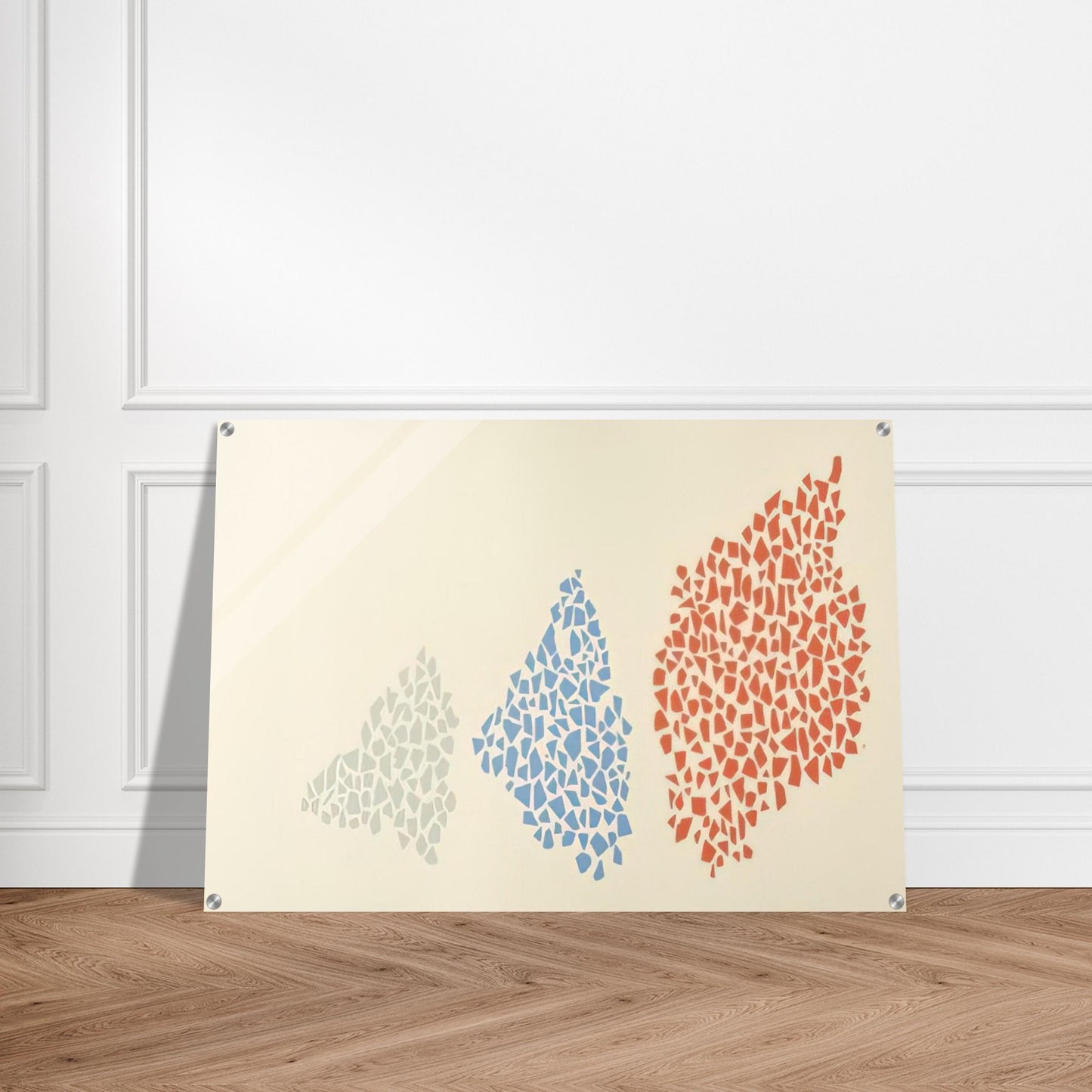 Red, Blue and Grey - Post-Painterly Abstraction - Robert Goodnough Acrylic Print - 70x100 cm / 28x40″ inches
