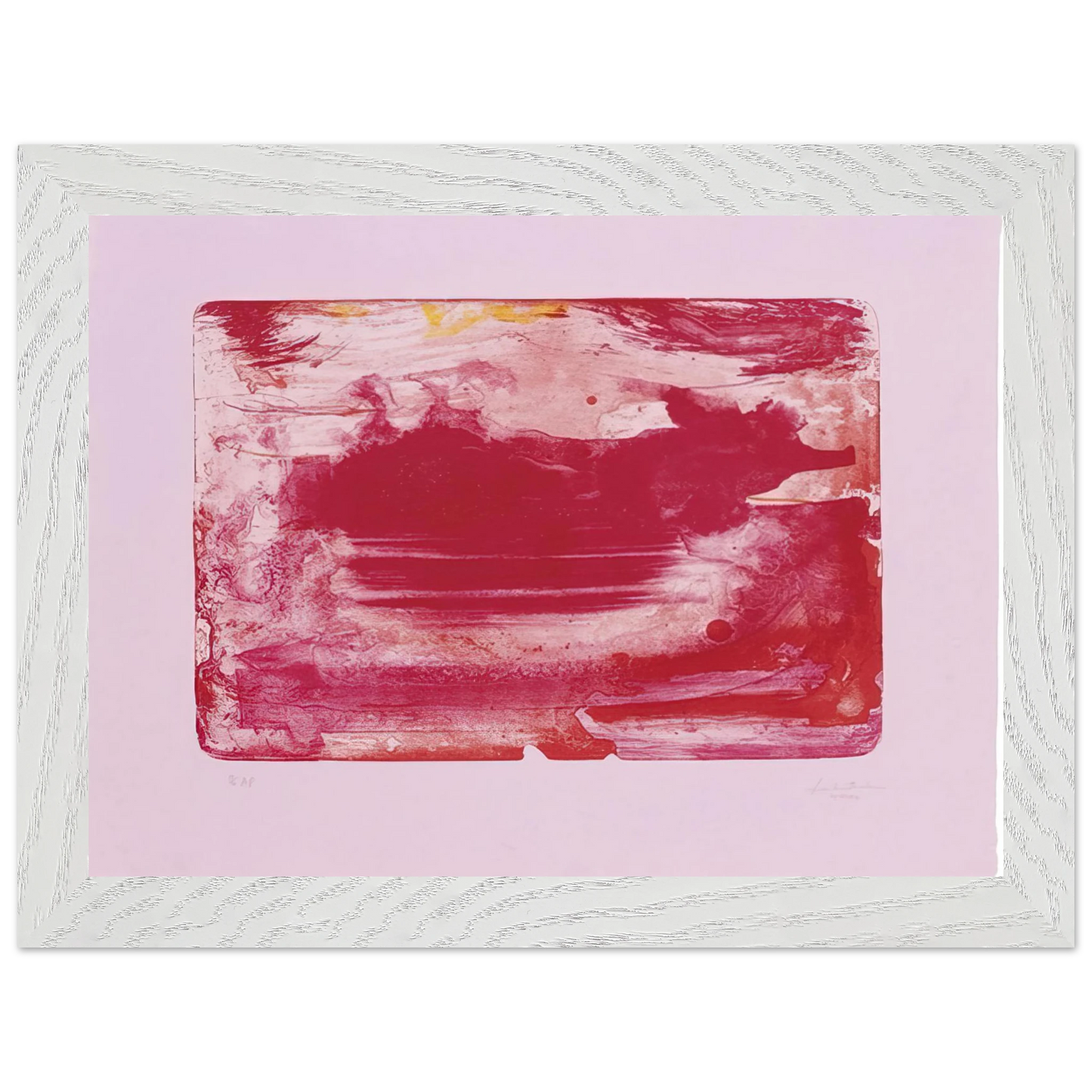 Helen Frankenthaler - The Red Sea - 1982 Wall art - 21x29.7 cm / 8x12" - Premium Wooden Framed Poster With Fine Art Paper-canvas - Black frame